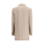 Max Mara Beige Fleece Wool Blazer