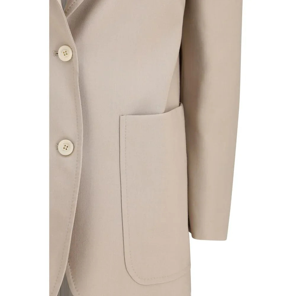 Max Mara Beige Fleece Wool Blazer - Zachava