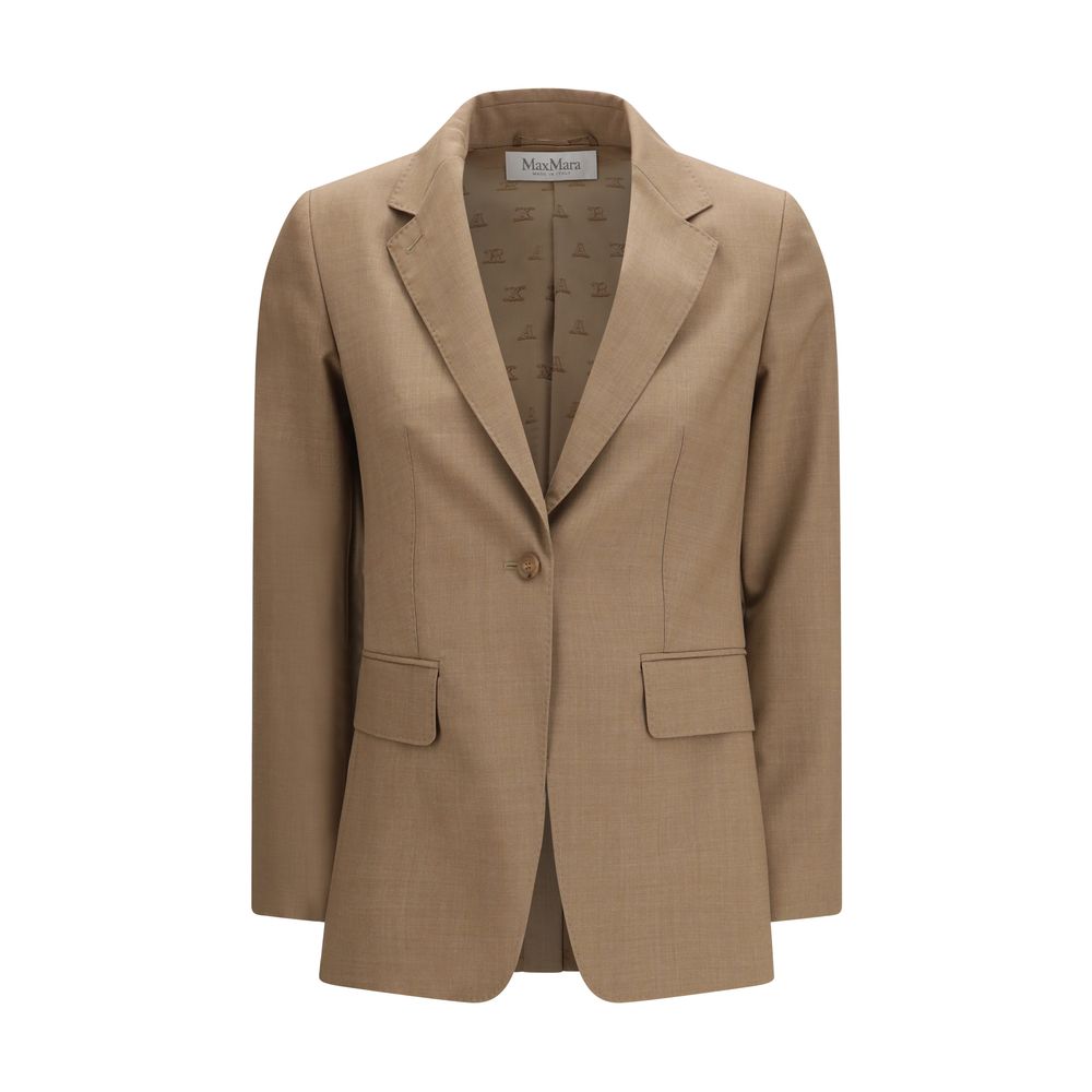 Max Mara Beige Fleece Wool Blazer