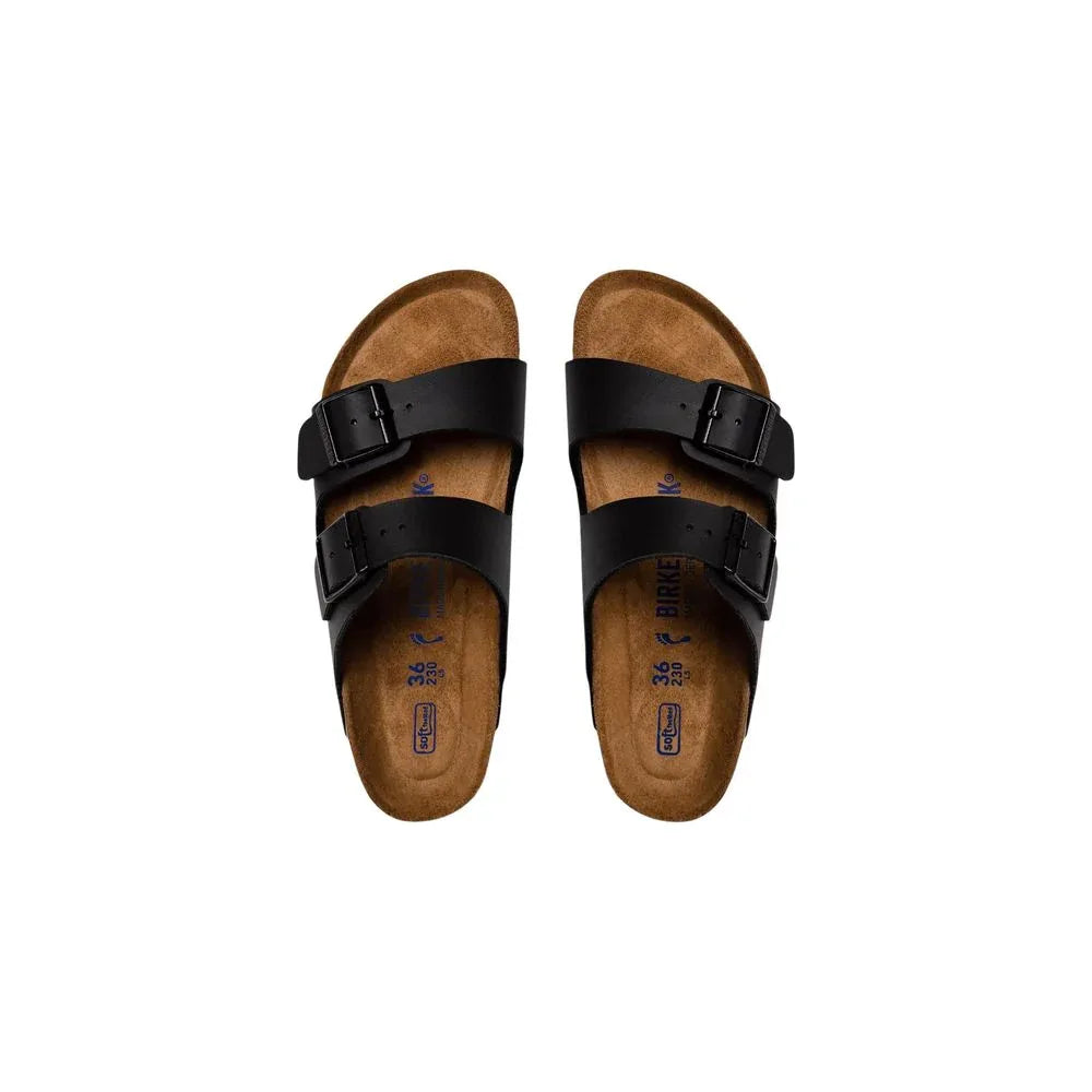 Birkenstock Black Synthetic Flat Sandals - Zachava