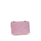 PINKO Purple Calf Leather Bos Taurus Shoulder Bag