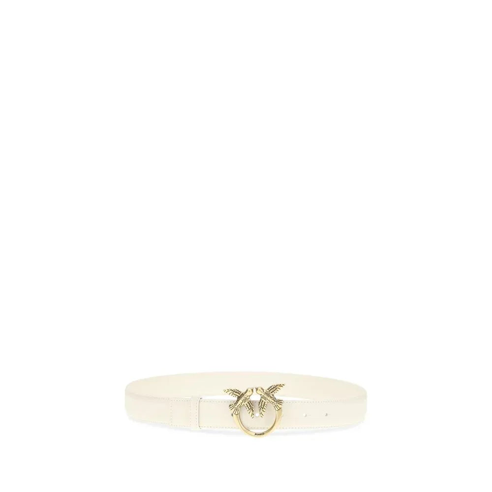 PINKO White Calf Leather Bos Taurus Regular Belt - Zachava