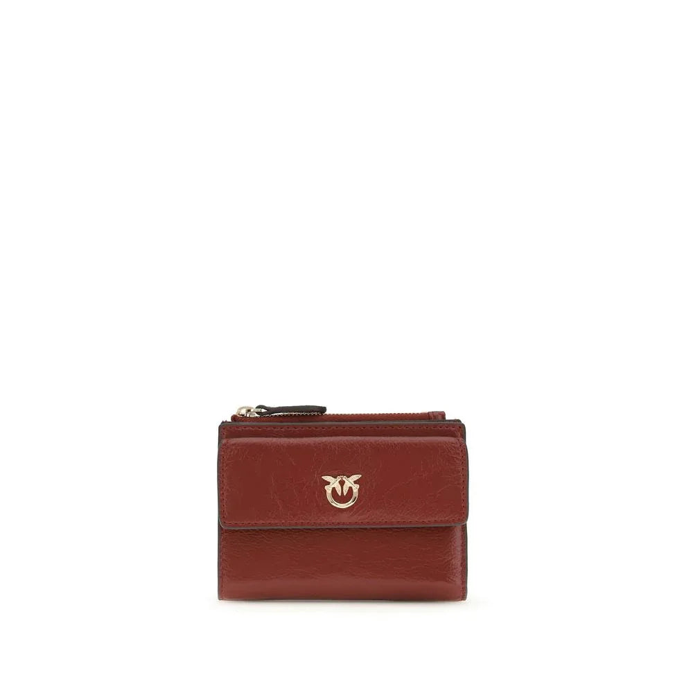 PINKO Bordeaux Calf Leather Bos Taurus Wallet - Zachava