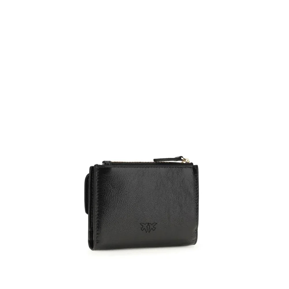 PINKO Black Calf Leather Bos Taurus Wallet - Zachava