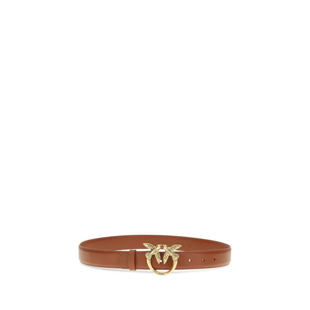 PINKO Brown Calf Leather Bos Taurus Regular Belt - Zachava