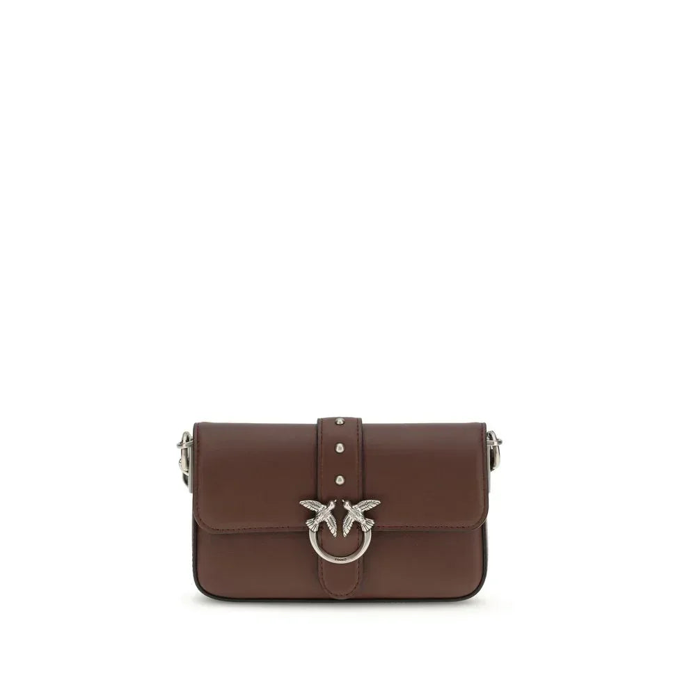 PINKO Brown Calf Leather Bos Taurus Shoulder Bag - Zachava