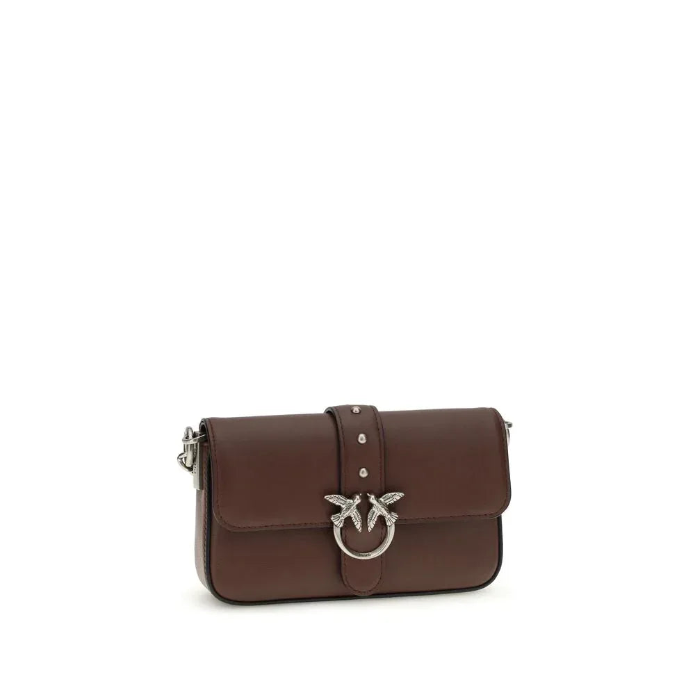 PINKO Brown Calf Leather Bos Taurus Shoulder Bag - Zachava