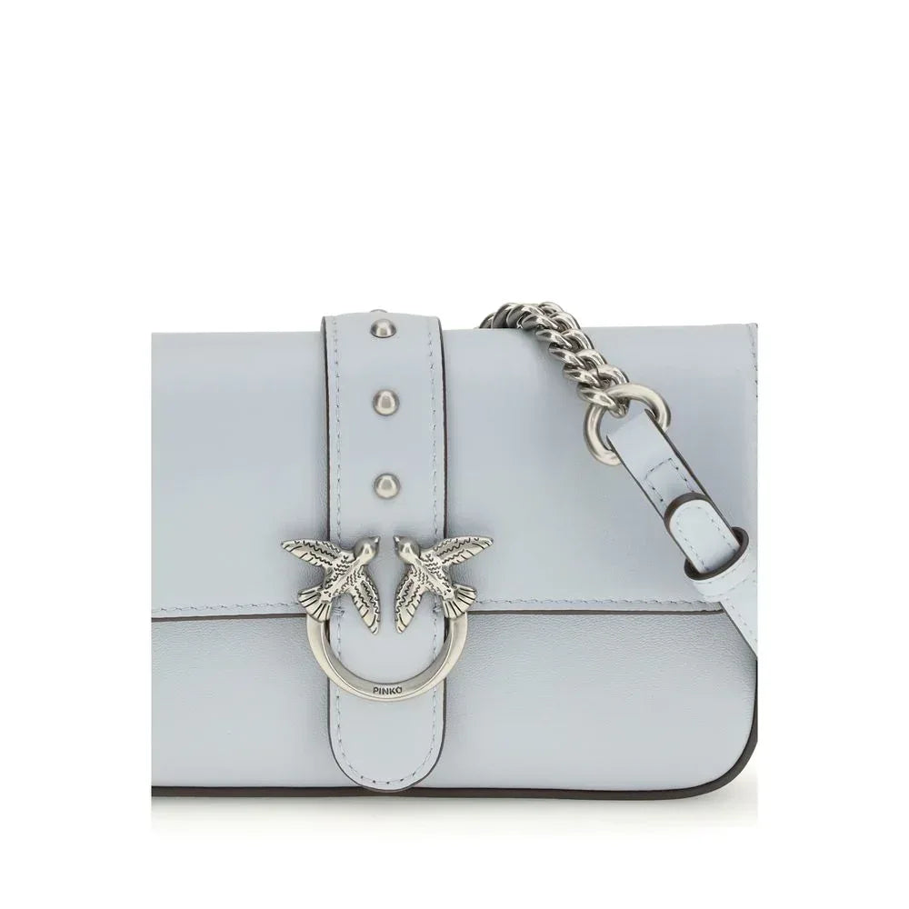 PINKO Blue Calf Leather Bos Taurus Shoulder Bag - Zachava