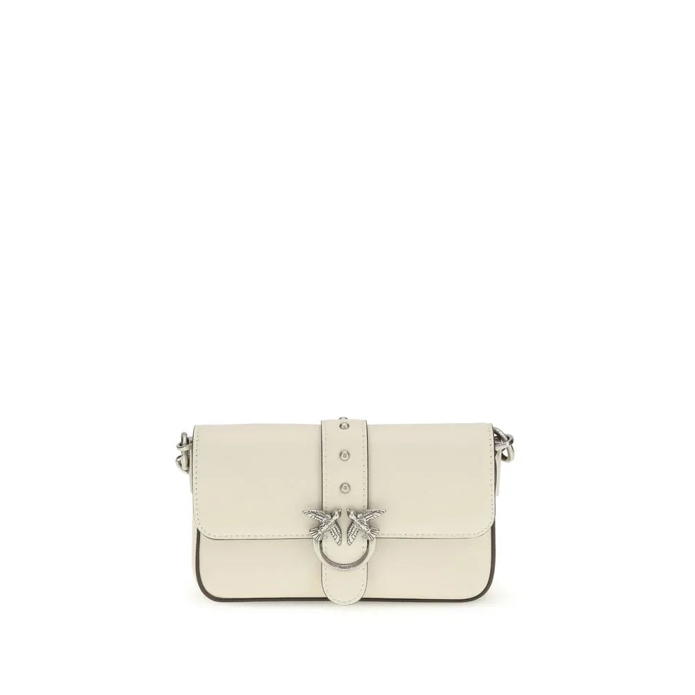 PINKO White Calf Leather Bos Taurus Shoulder Bag - Zachava