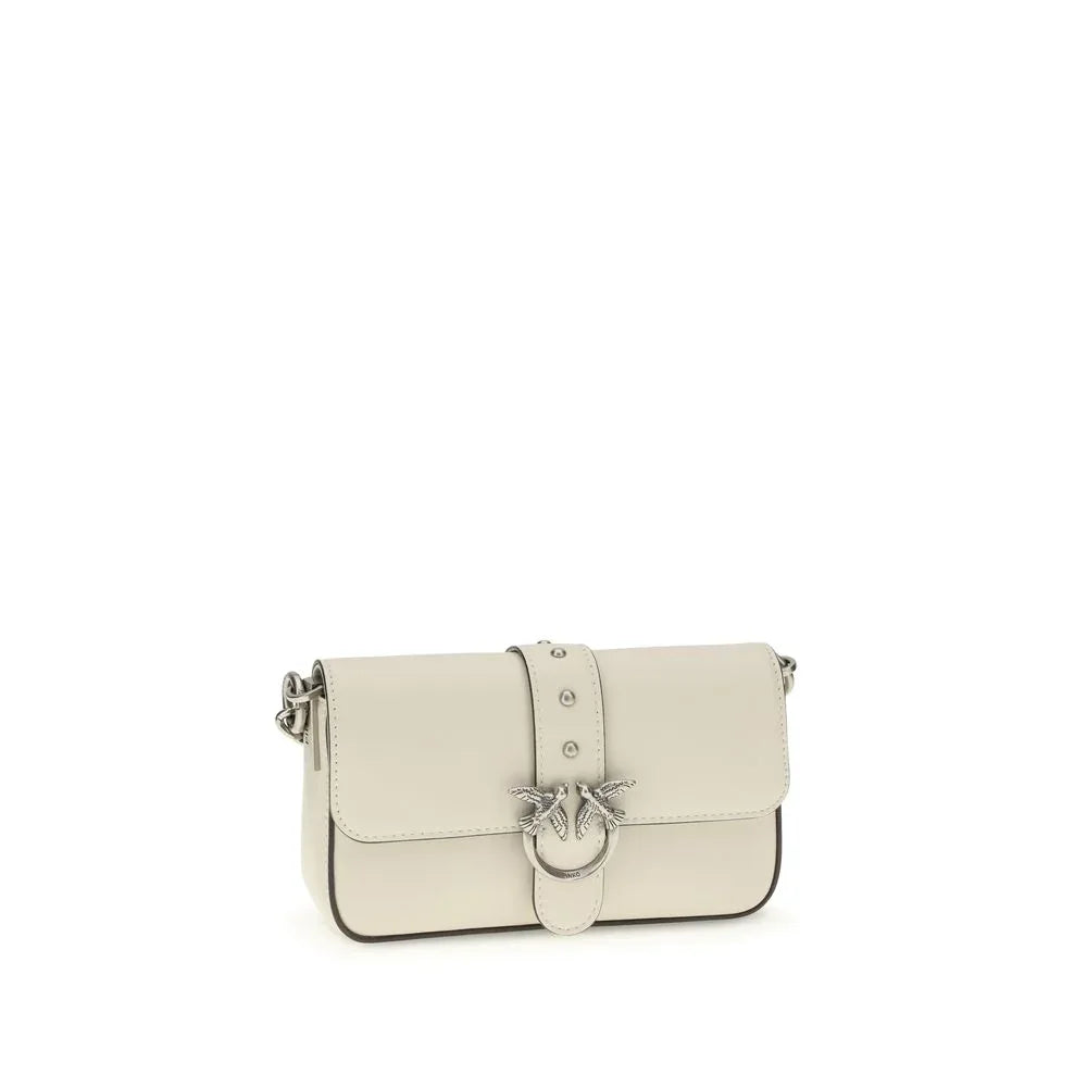 PINKO White Calf Leather Bos Taurus Shoulder Bag - Zachava