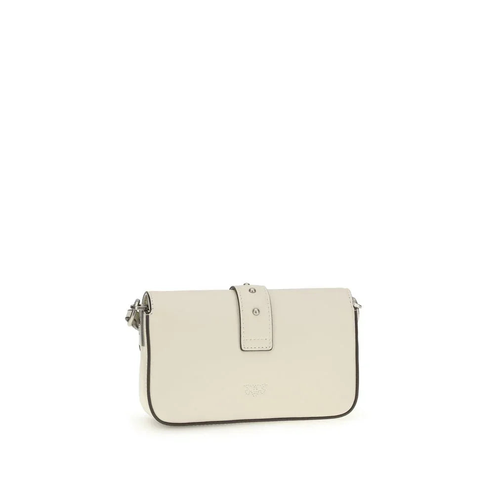 PINKO White Calf Leather Bos Taurus Shoulder Bag - Zachava