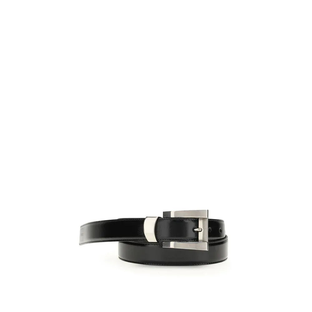 Versace Black Calf Leather Bos Taurus Regular Belt - Zachava