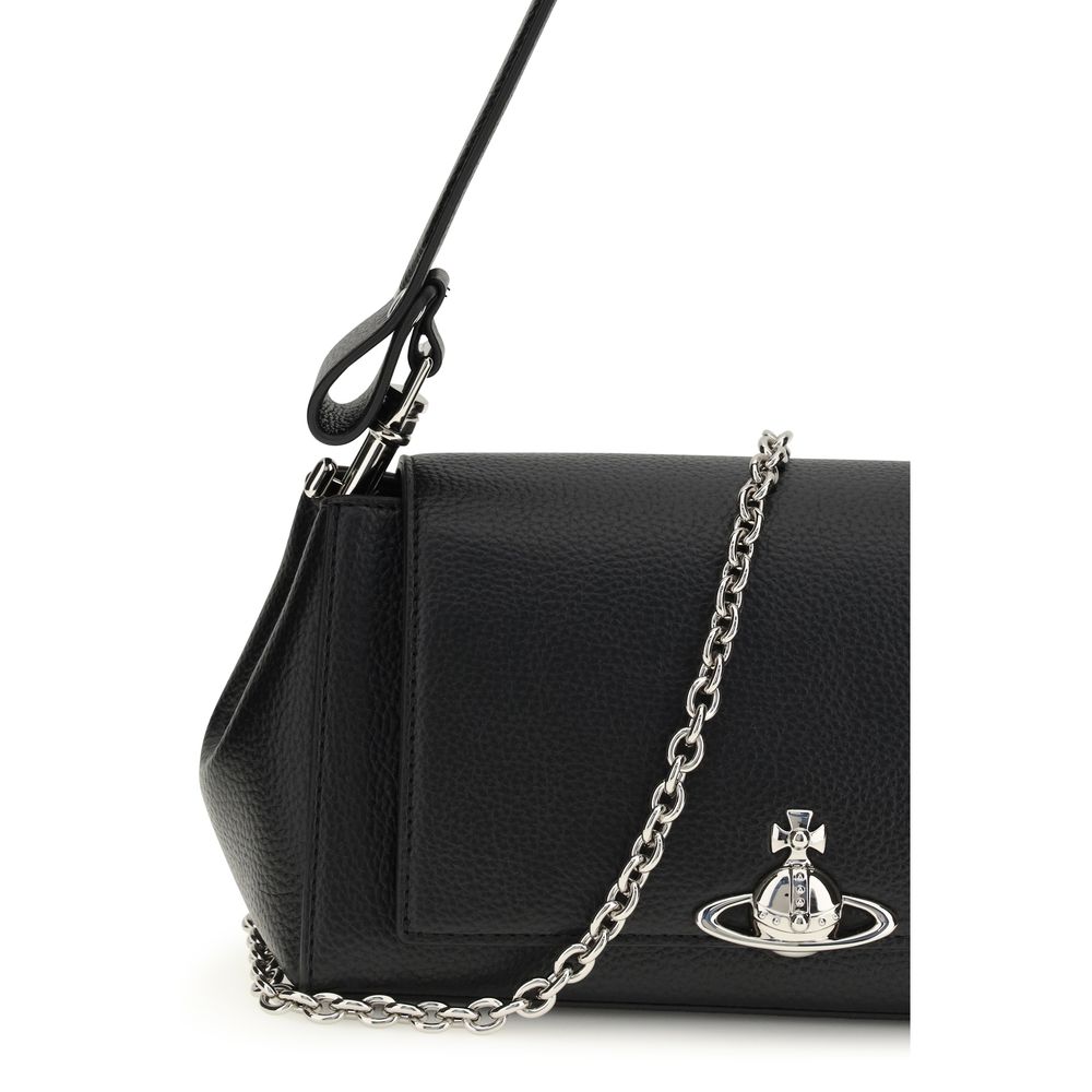 Vivienne Westwood Black Calf Leather Bos Taurus Shoulder Bag