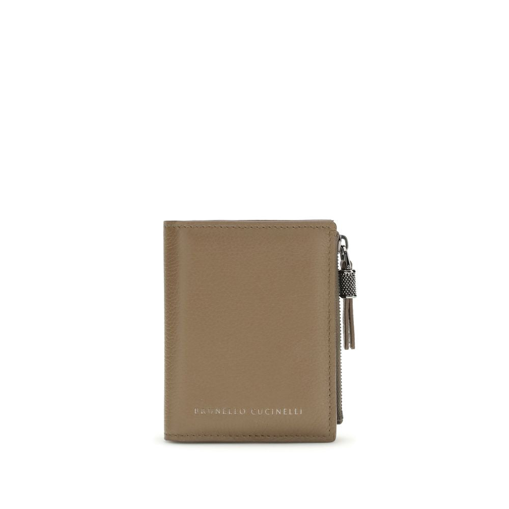 Brunello Cucinelli Beige Calf Leather Bos Taurus Wallet - Zachava
