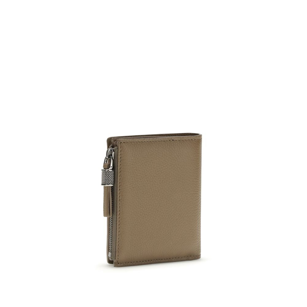 Brunello Cucinelli Beige Calf Leather Bos Taurus Wallet - Zachava