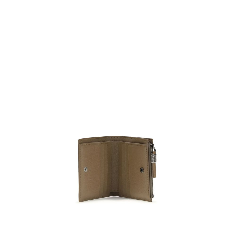 Brunello Cucinelli Beige Calf Leather Bos Taurus Wallet - Zachava