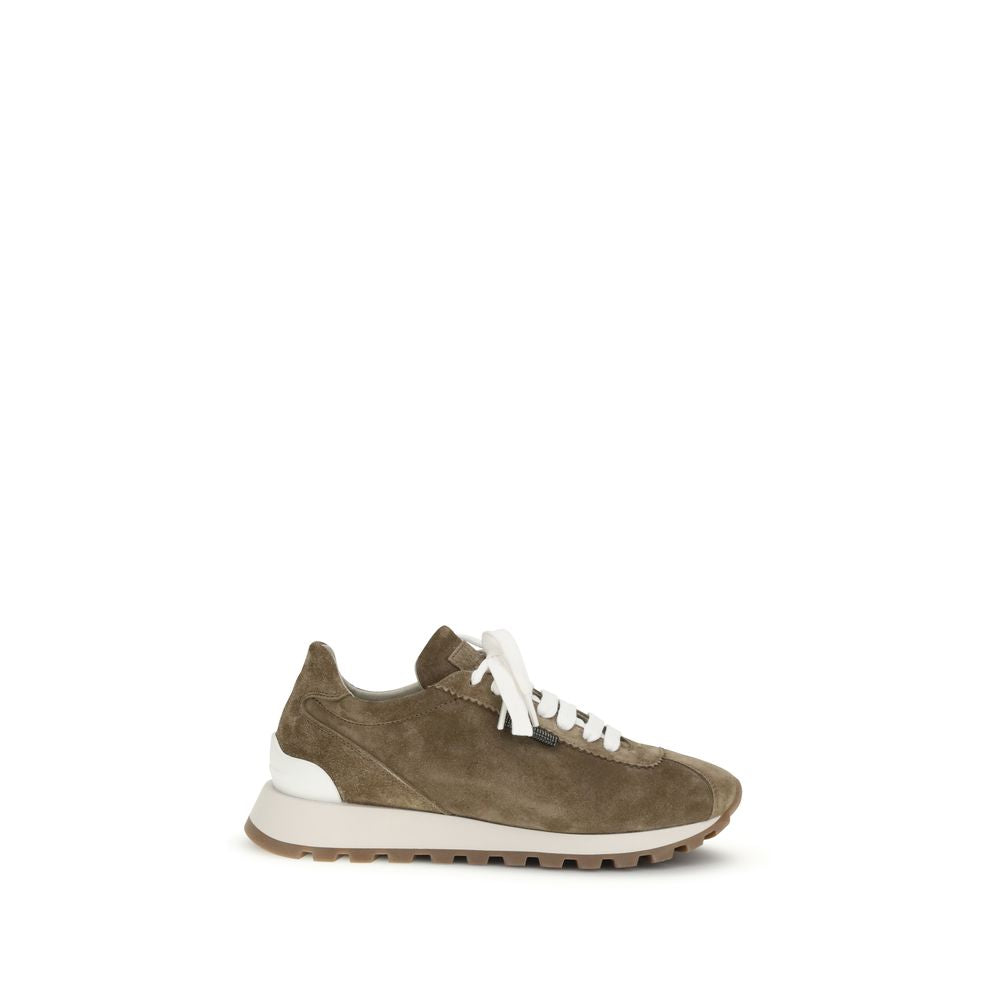 Brunello Cucinelli Brown Calf Leather Bos Taurus Platform Sneakers - Zachava
