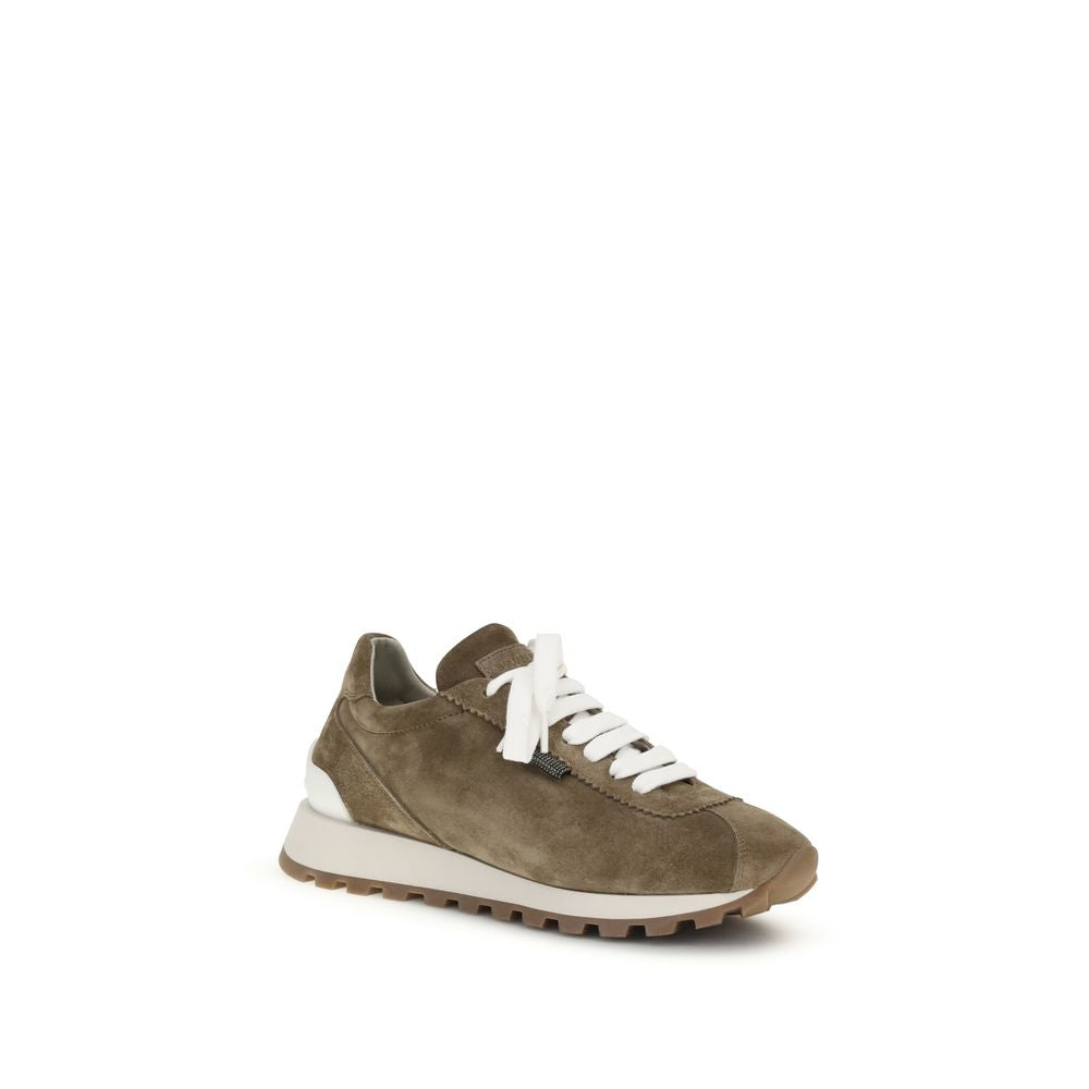 Brunello Cucinelli Brown Calf Leather Bos Taurus Platform Sneakers - Zachava