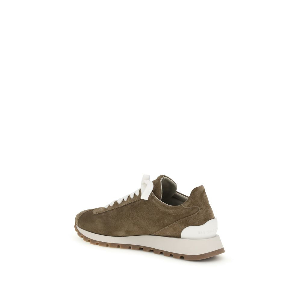 Brunello Cucinelli Brown Calf Leather Bos Taurus Platform Sneakers - Zachava
