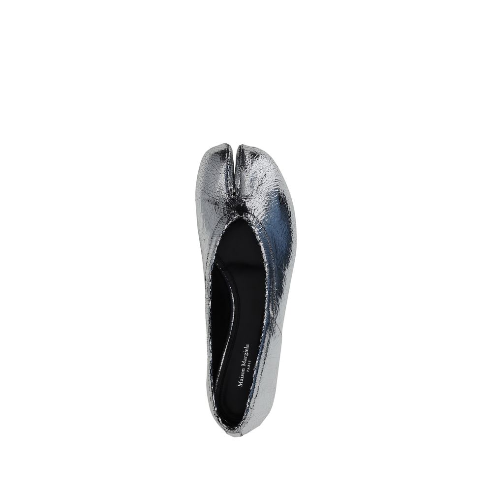 Maison Margiela Silver Calf Leather Bos Taurus Ballet Flats