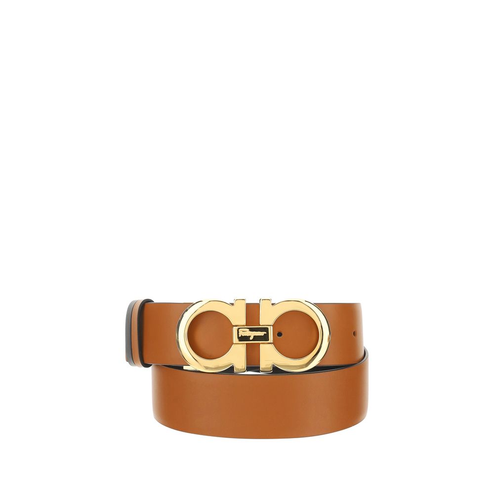 Ferragamo Brown Calf Leather Bos Taurus Belt