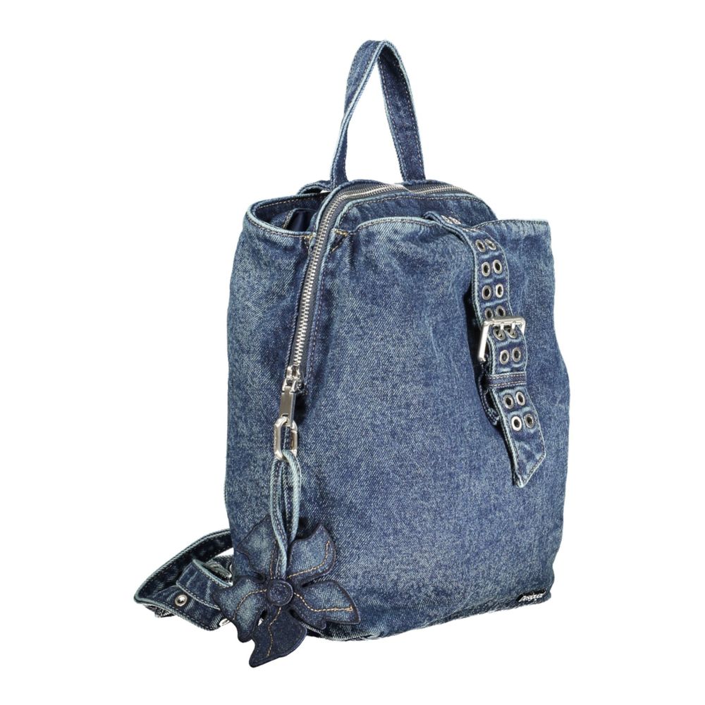 Desigual Blue Cotton Women Backpack - Zachava