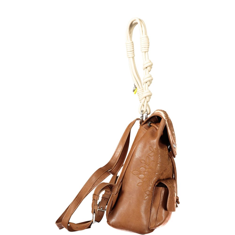 Desigual Marrone Poliuretano Women Backpack - Zachava
