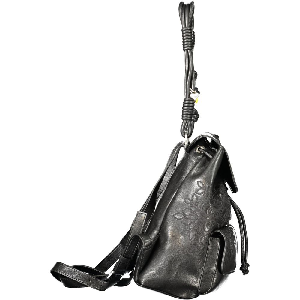 Desigual Black Polyurethane Women's Mini Backpack - Zachava