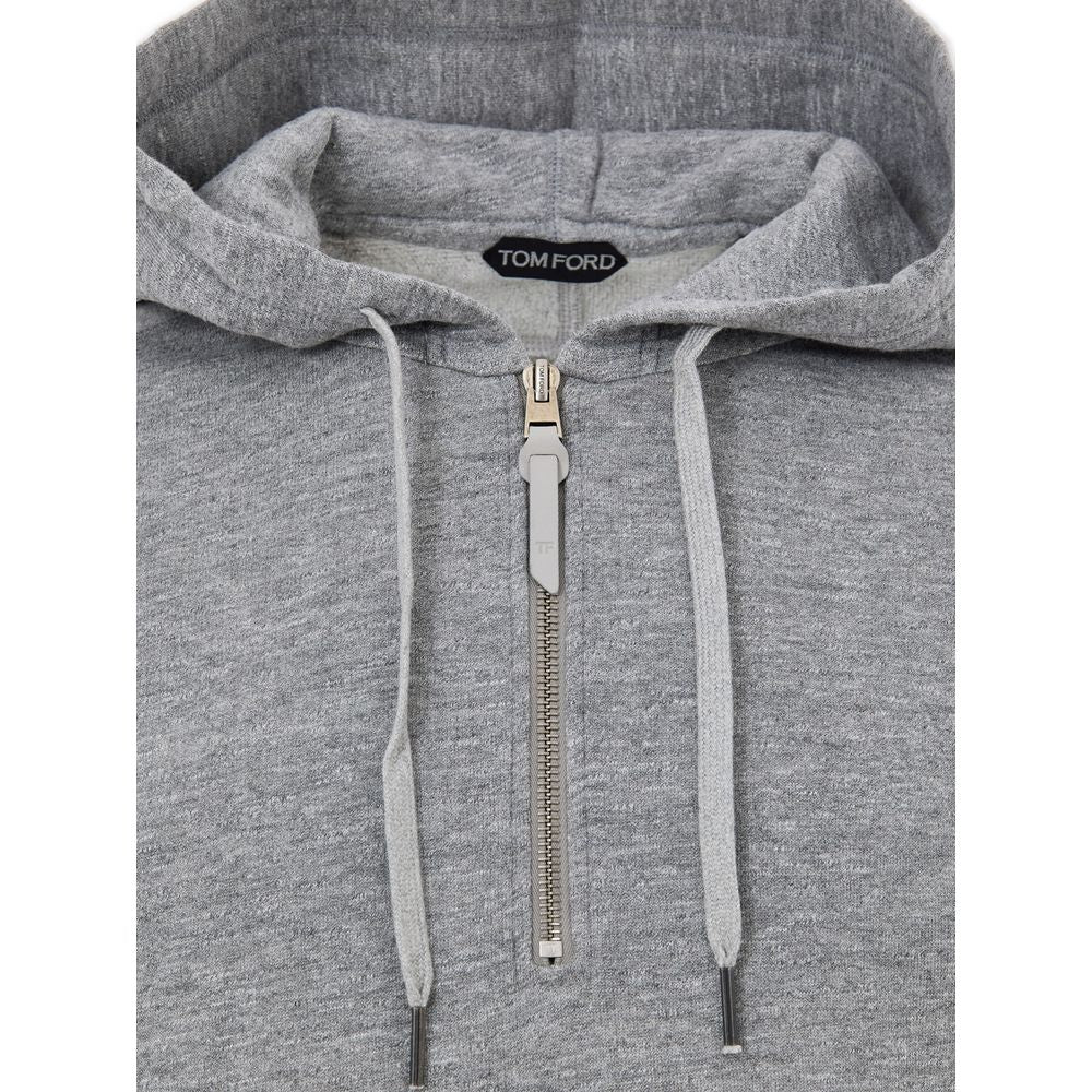 Tom Ford Gray Cotton Hoodie - Zachava