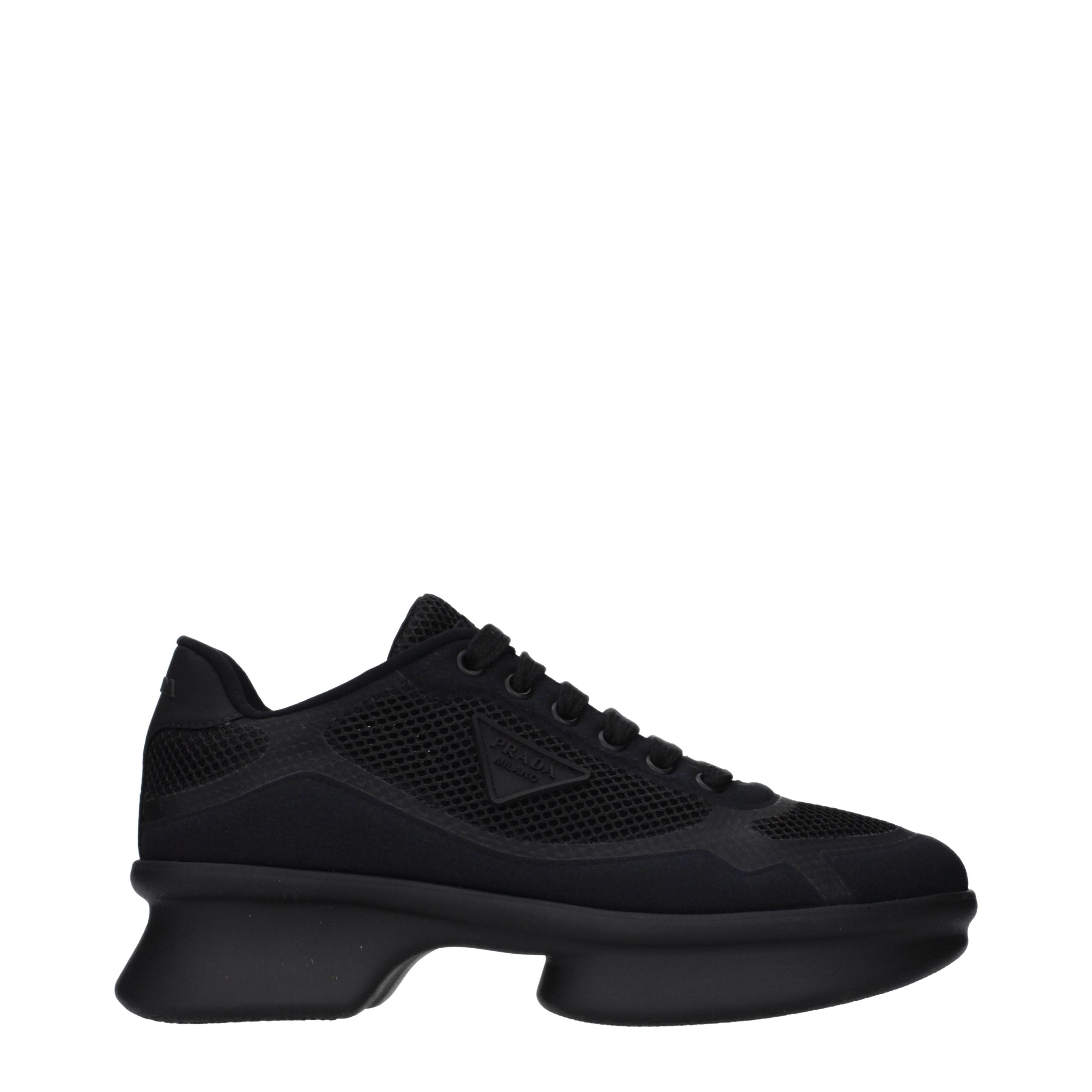 Prada Black Fabric Low Top Sneakers Prada