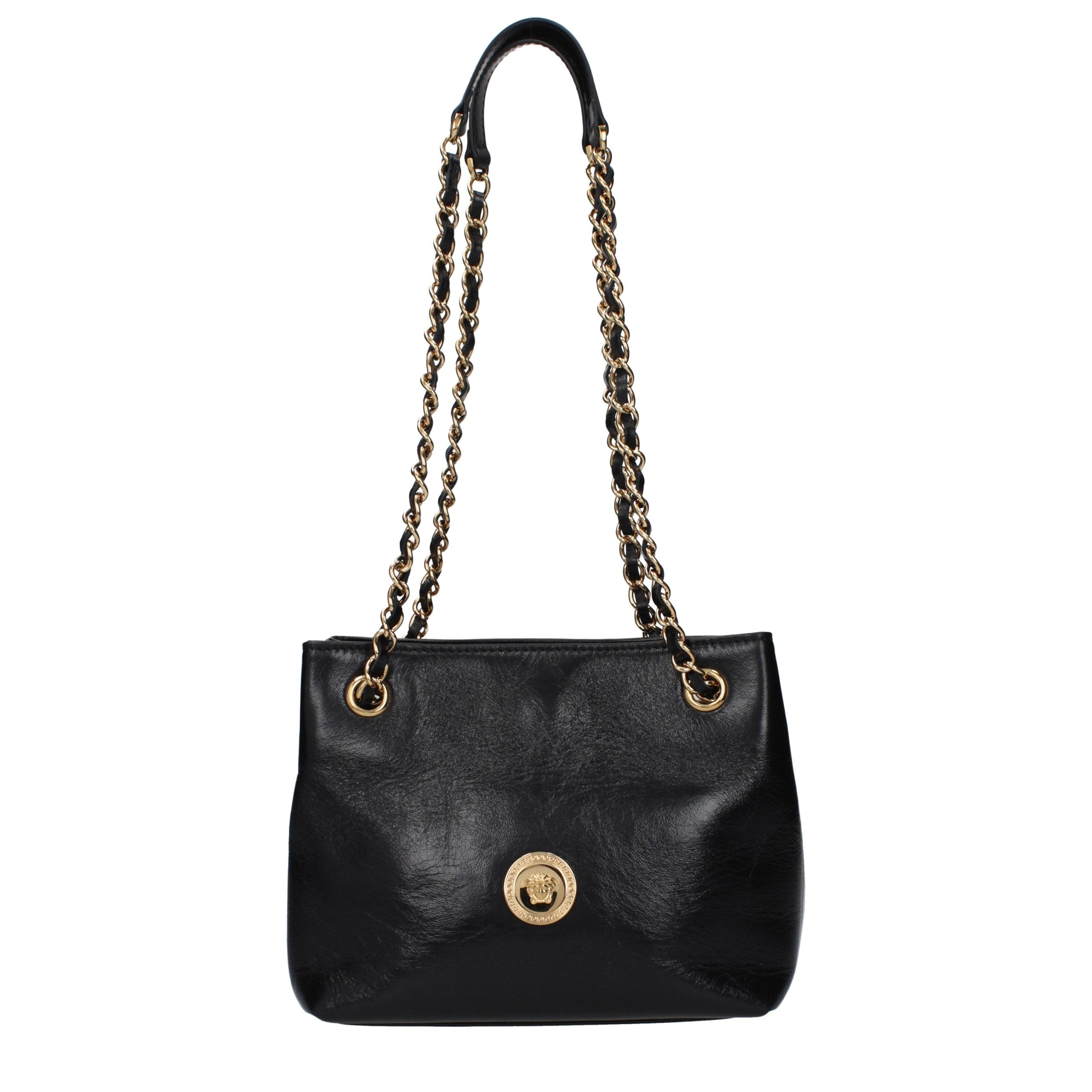 Versace Black Leather Shoulder Bag Main image