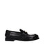 Miu Miu Black Leather Slip-On Loafers