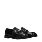 Miu Miu Black Leather Slip-On Loafers