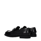 Miu Miu Black Leather Slip-On Loafers