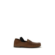 Versace Brown Lamb Ovis Aries Aries Slip-On Loafers - Zachava