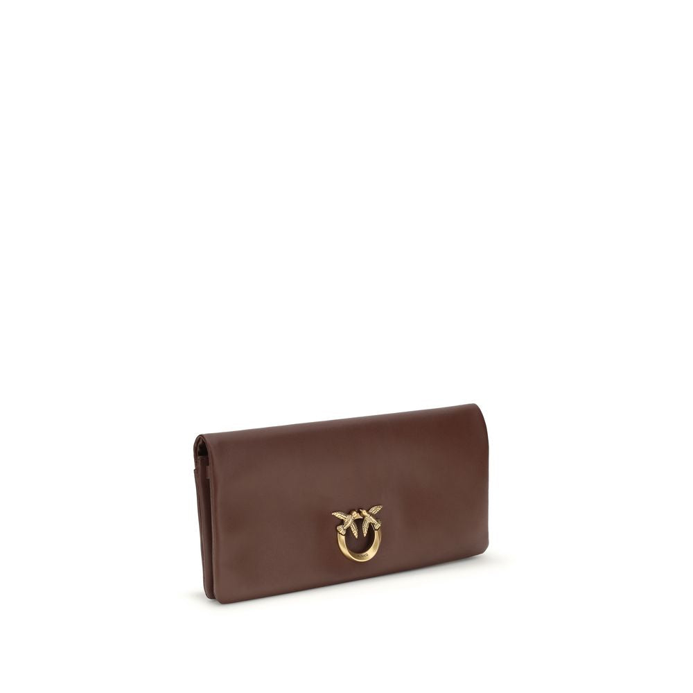 PINKO Bordeaux Calf Leather Bos Taurus Clutch Bag - Zachava