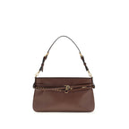 PINKO Brown Calf Leather Bos Taurus Shoulder Bag