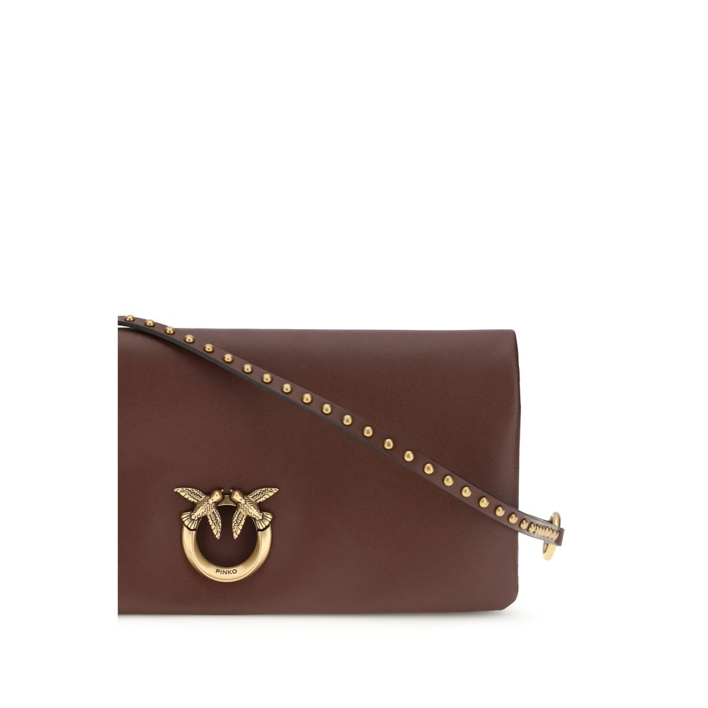 PINKO Bordeaux Calf Leather Bos Taurus Clutch Bag - Zachava