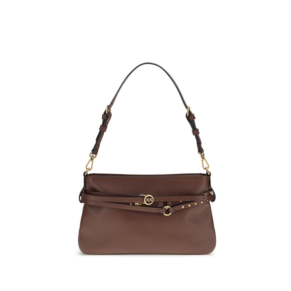 PINKO Brown Calf Leather Bos Taurus Shoulder Bag - Zachava