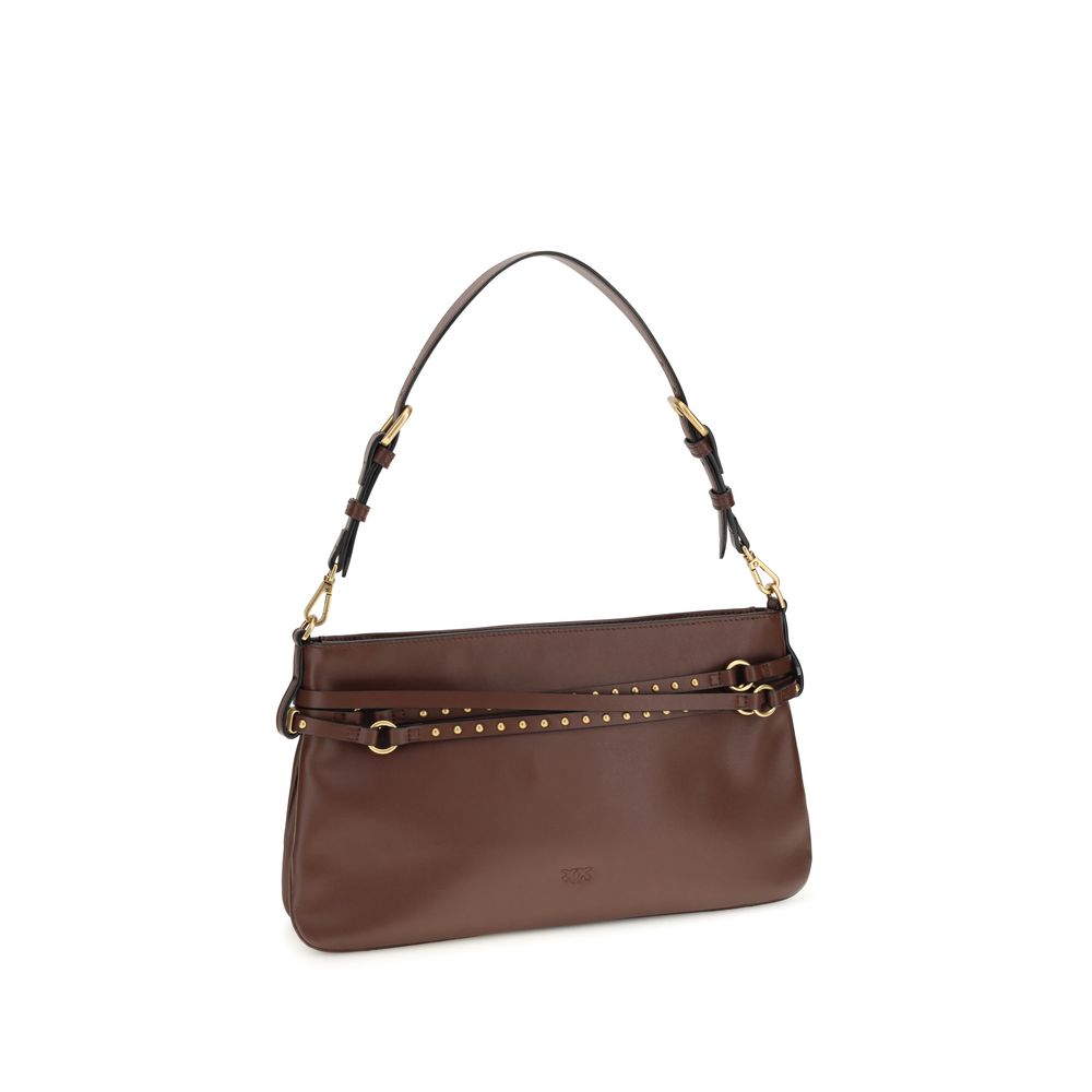 PINKO Brown Calf Leather Bos Taurus Shoulder Bag - Zachava