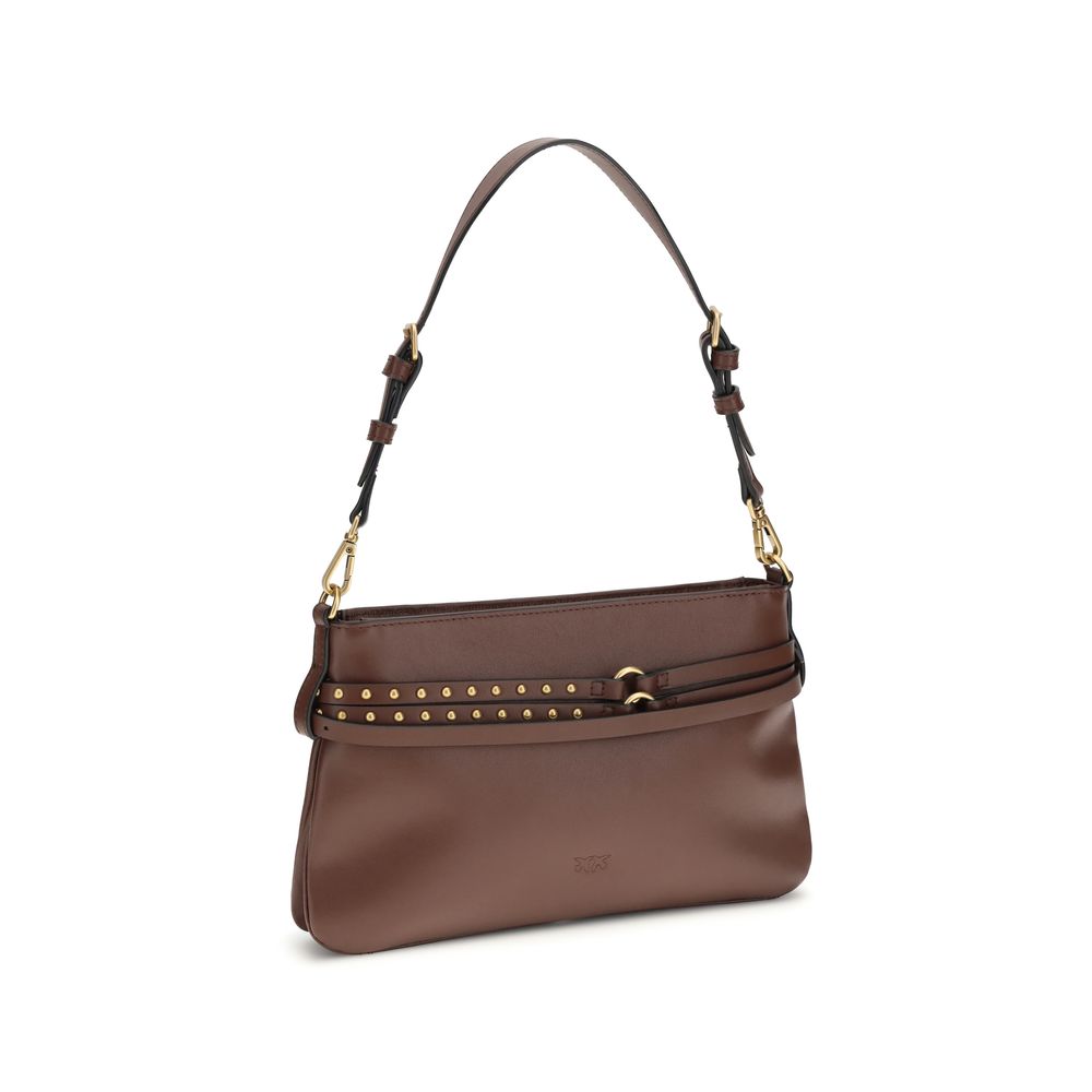 PINKO Brown Calf Leather Bos Taurus Shoulder Bag - Zachava