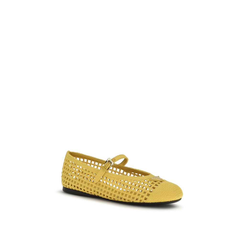 Prada Bicolor Cotton Ballet Flats Secondary image