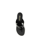 Prada Black Calf Leather Bos Taurus Wedge Sandals