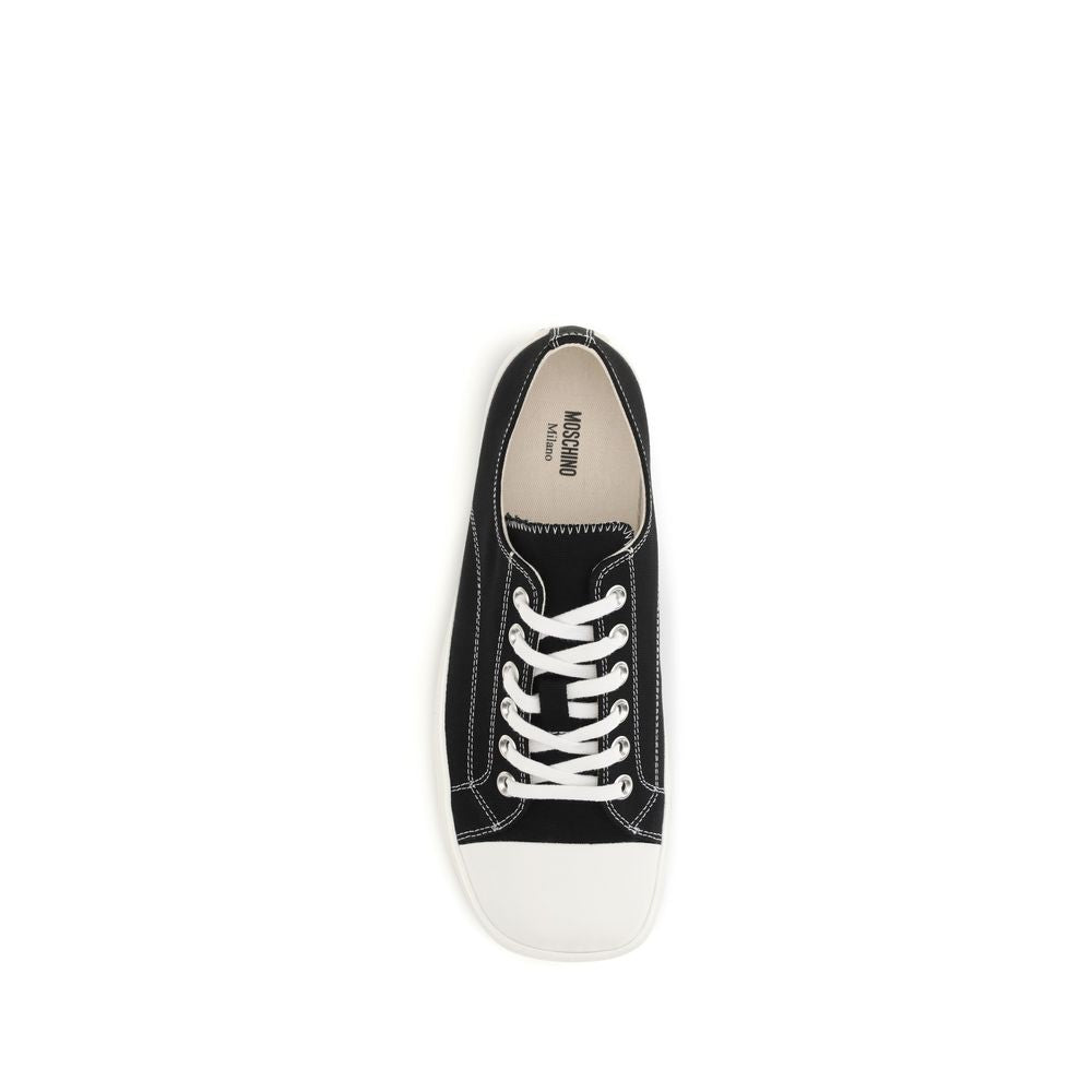 Moschino Black Cotton Low Top Sneakers - Zachava