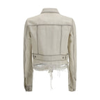 Rick Owens White Cotton Denim Jacket