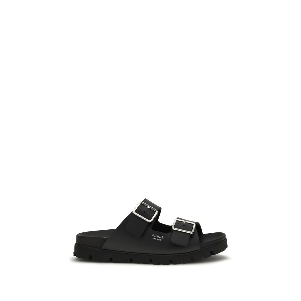 Prada Black Calf Leather Bos Taurus Sandals Main image