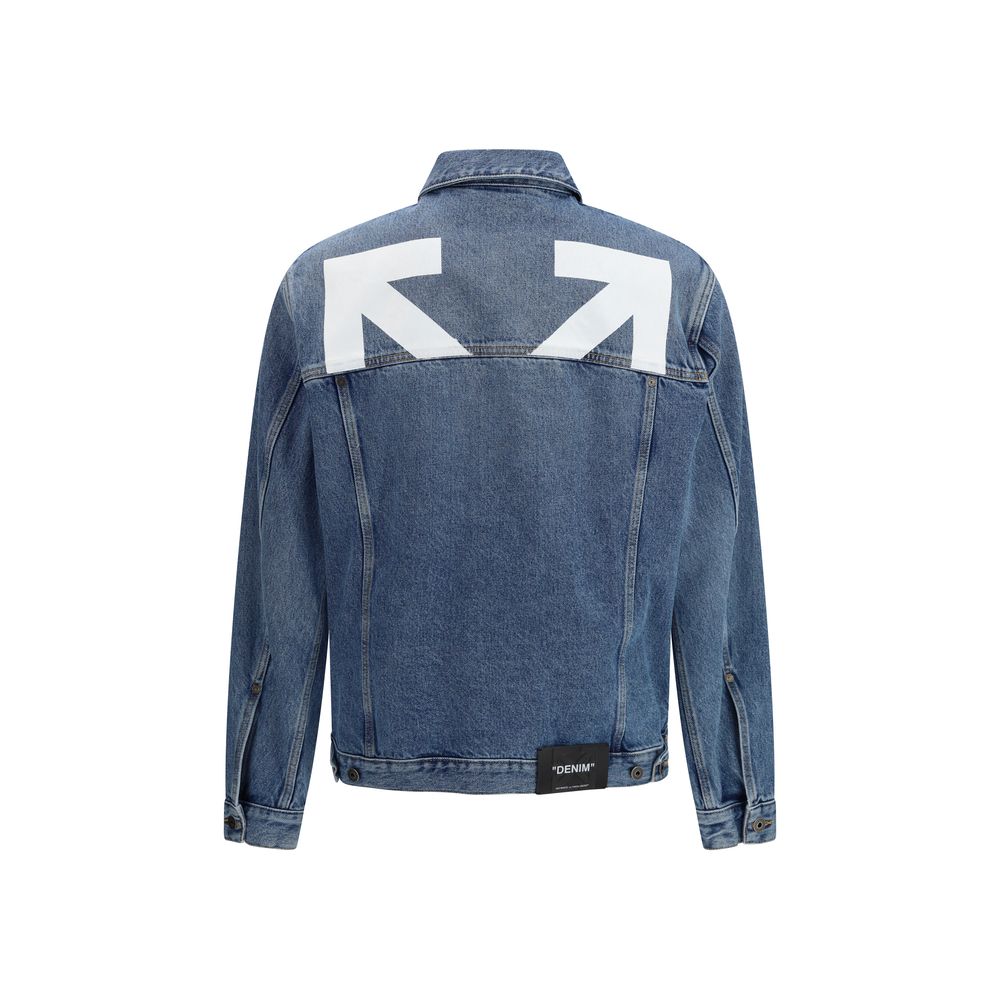 Off-White Blue Cotton Denim Jacket - Zachava
