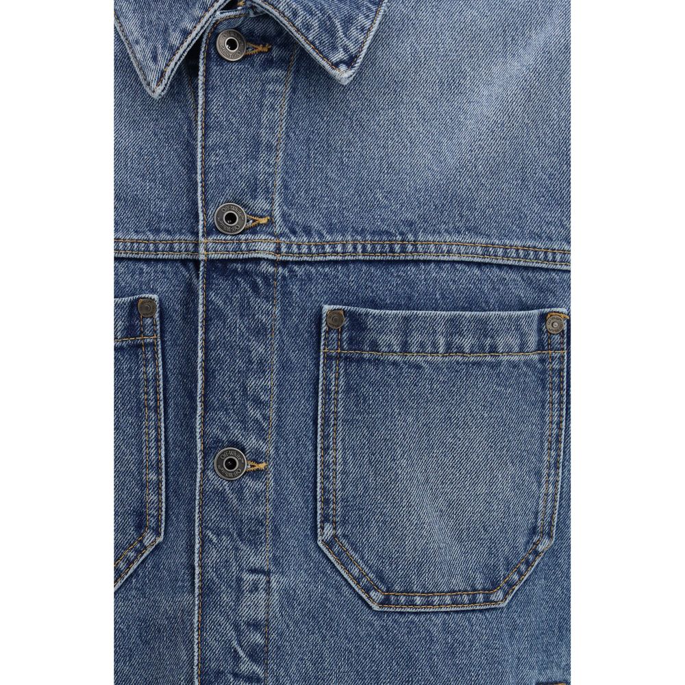 Off-White Blue Cotton Denim Jacket - Zachava