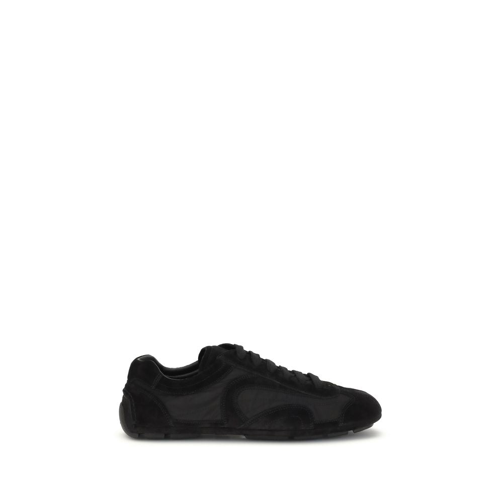Prada Black Calf Leather Bos Taurus Athletic Sneakers - Zachava