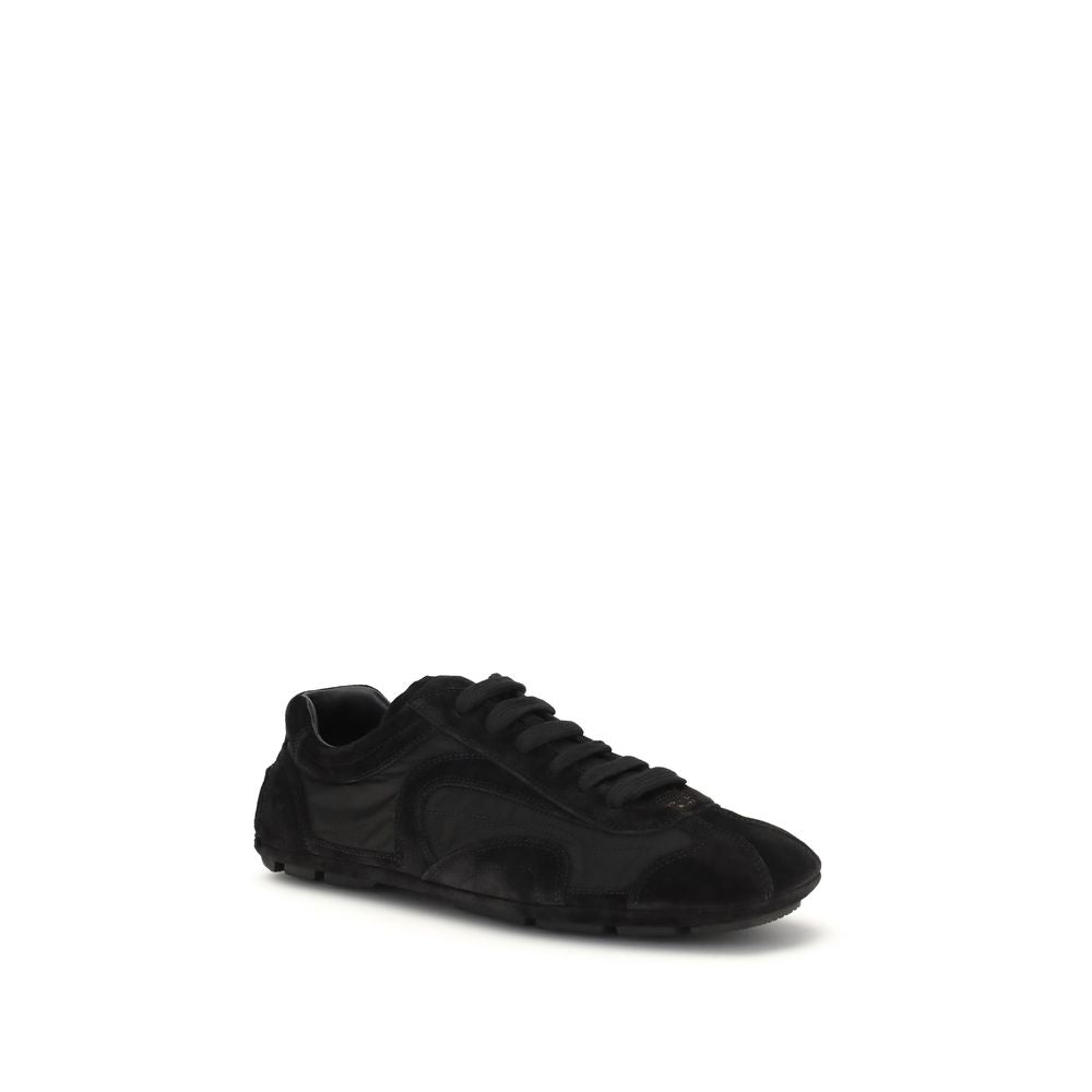 Prada Black Calf Leather Bos Taurus Athletic Sneakers - Zachava